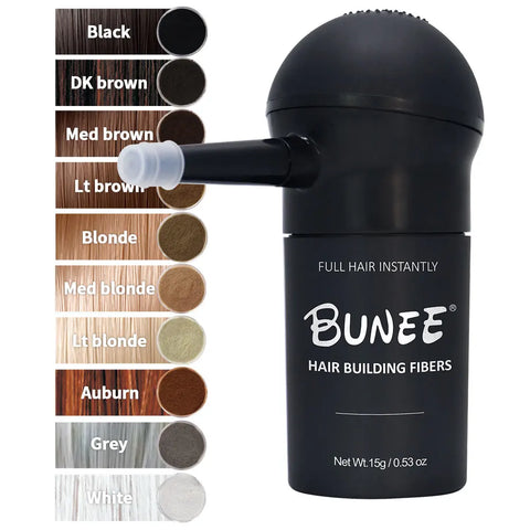 BUNEE Hair Fiber Set 15g – Natural Hair Fibers for Men, Fills Balding Areas & Part Lines.