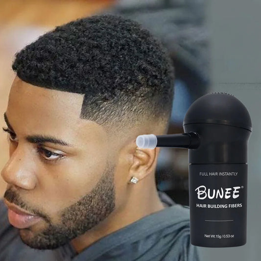 BUNEE Hair Fiber Set 15g – Natural Hair Fibers for Men, Fills Balding Areas & Part Lines.