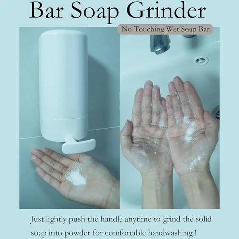 Wall-Mounted Soap Grinder – Punch-Free Dispenser for Easy Handwashing & Solid Soap Use.