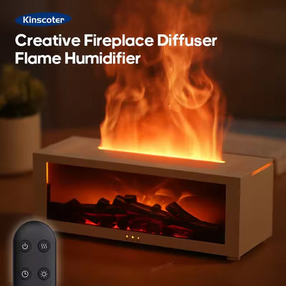 Creative Flame Humidifier & Aromatherapy Diffuser | Remote Control & Timer