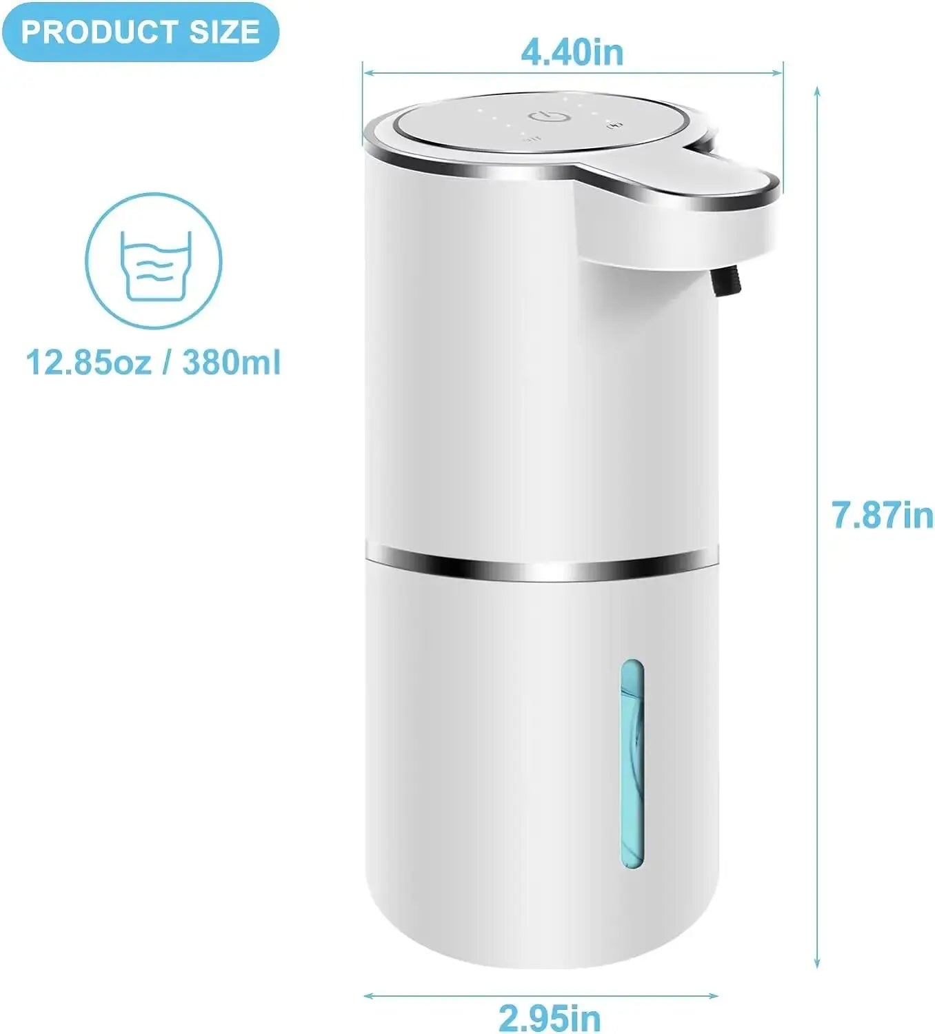 Touchless Automatic Foaming Soap Dispenser | 380ml, USB Rechargeable, 4 Levels