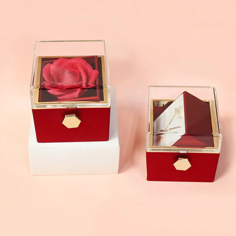 Eternal Rose Box - With Personalized Necklace & Real Rose