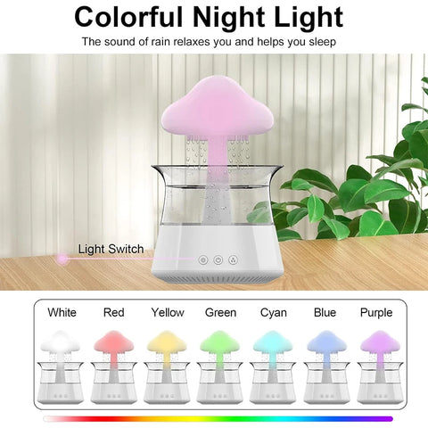 Rain Cloud Humidifier – 300ml, Aroma Diffuser, Night Light.