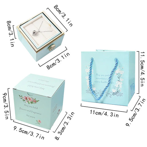 Eternal Rose Box - With Personalized Necklace & Real Rose