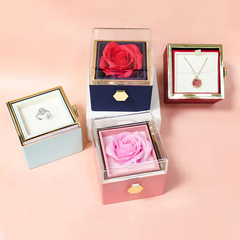 Eternal Rose Box - With Personalized Necklace & Real Rose