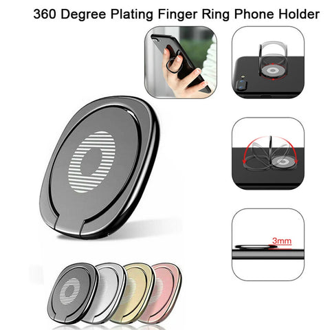 Ultra-Thin Rotatable Phone Ring Holder – Metal Stand & Finger Grip for iPhone, Xiaomi, Huawei