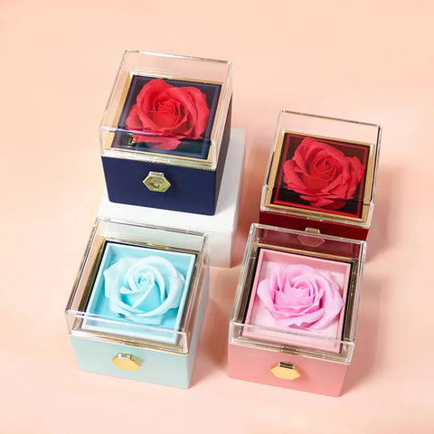 Eternal Rose Box - With Personalized Necklace & Real Rose