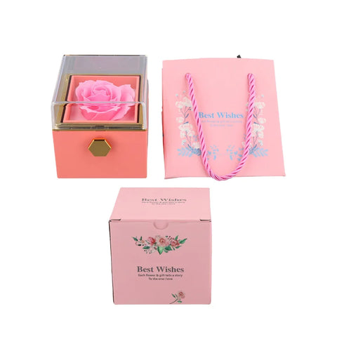 Eternal Rose Box - With Personalized Necklace & Real Rose