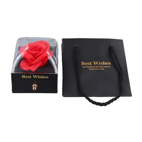 Eternal Rose Box - With Personalized Necklace & Real Rose