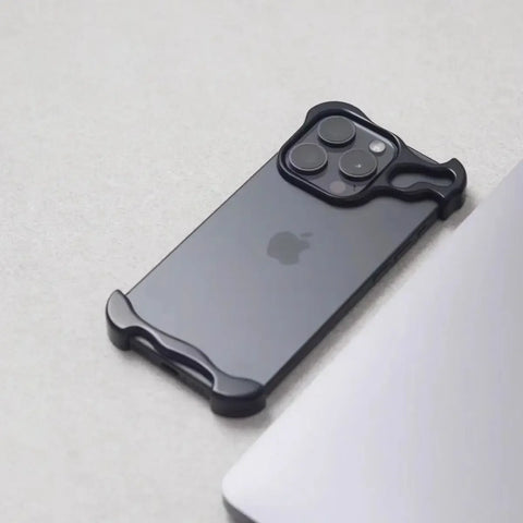 Luxury Aluminum Bumper Case for iPhone 12-16 Pro Max – Unique Design, Shockproof, with Lens Protection.