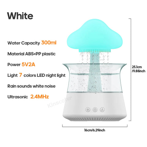 Rain Cloud Humidifier – 300ml, Aroma Diffuser, Night Light.