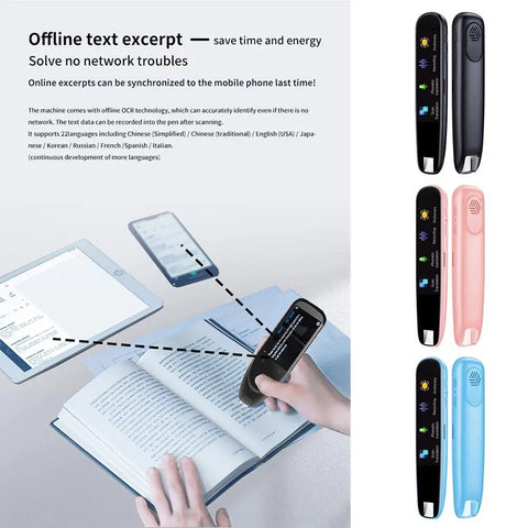 Smart Translator Pen – 112 Languages, Instant Voice & Text Scanner for Dyslexia & Autism.