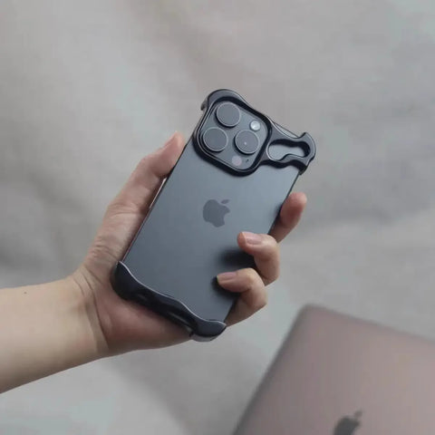 Luxury Aluminum Bumper Case for iPhone 12-16 Pro Max – Unique Design, Shockproof, with Lens Protection.