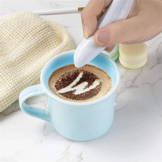 Portable Electric Latte Art Pen | Reusable Coffee & Pastry Decorating Tool