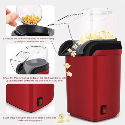 **High-Efficiency Electric Popcorn Maker | Fully Automatic Air Popper for Home**