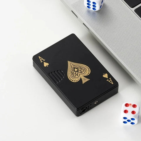 Ace of Spades Metal Lighter – Windproof Butane Lighter, Fun Gift for Men