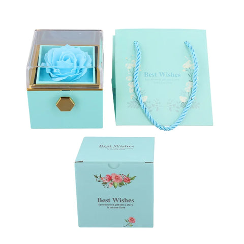 Eternal Rose Box - With Personalized Necklace & Real Rose