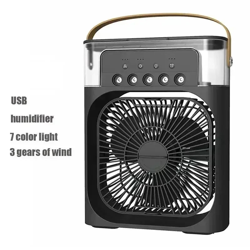 3-in-1 Portable Air Cooler Fan with LED Light & Humidifier