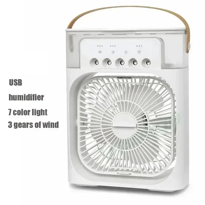 3-in-1 Portable Air Cooler Fan with LED Light & Humidifier